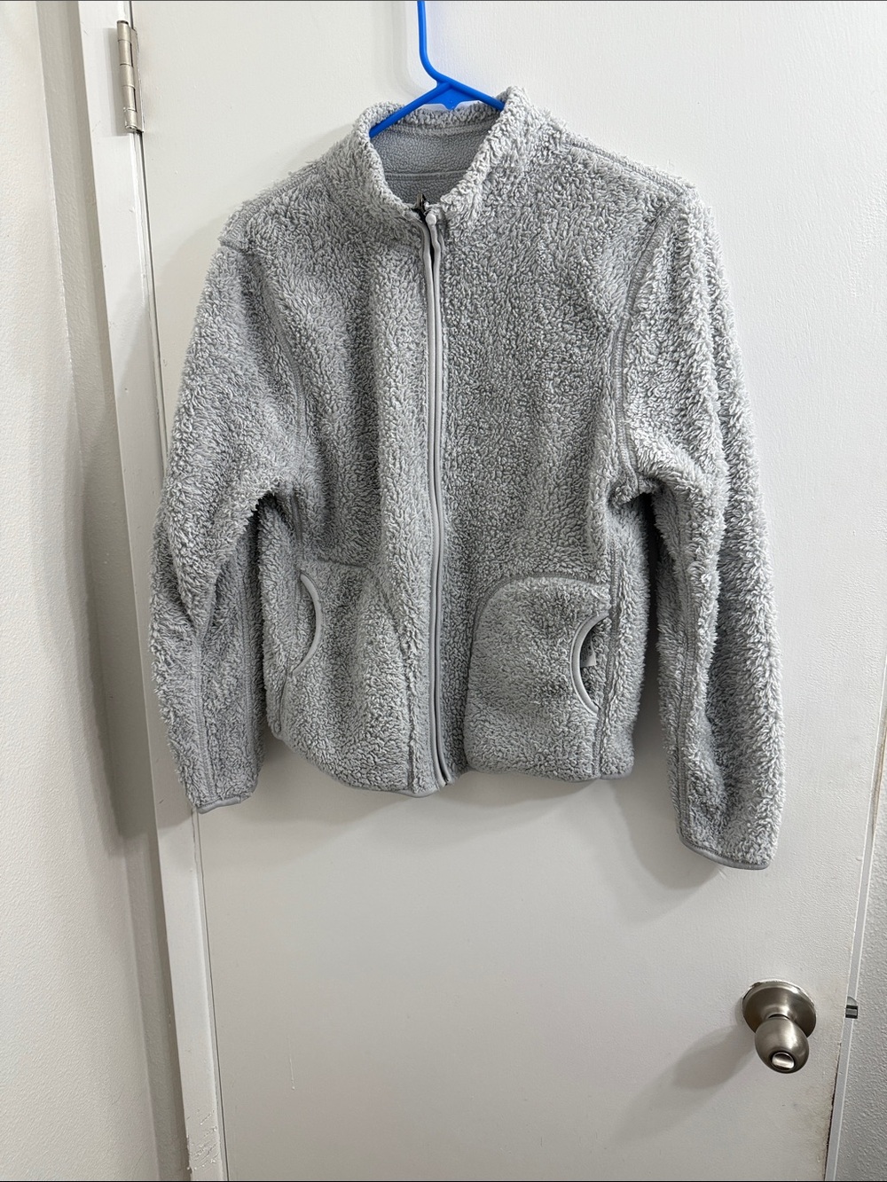 Zip-Up Jacket in Light Gray